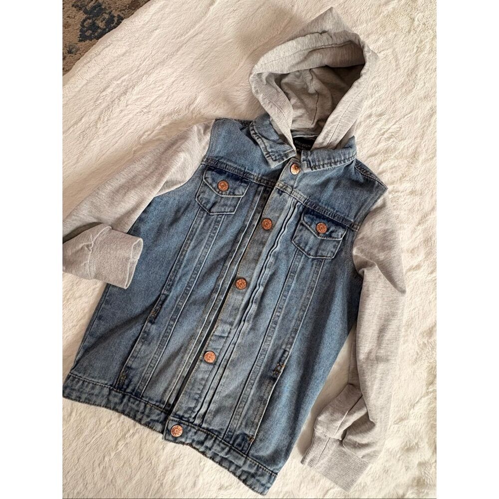 Little Bipsy Hooded Denim Jacket Size 5T 6T